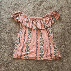 Old Navy off the shoulder floral blouse.